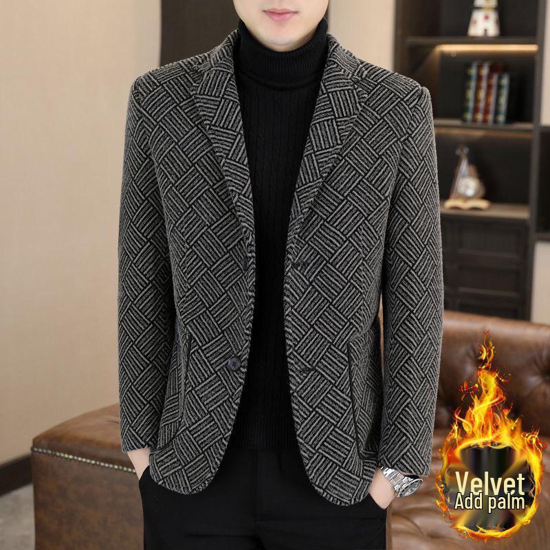 Men's Warm Woolen Suit Jacket - Autumn/Winter Edition
