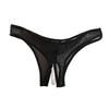 Sexy Hollow Out Crotchless Panties For Women Pearl Low Waist Lace Sheer Mesh Underwear Transparent Beaded Embroidered Thongs