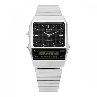 Aq 800e 1adf  Aq 800e 1a  Analog Digital Quadratisch Vintage Retro Öffentlich Metalluhr
