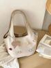 Summer Niche Sweet Love Canvas Handbag Versatile Fashion Commuter Shoulder Vegetable Basket Bag