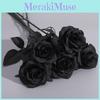 Bouquet de Roses Noires Gothiques en Soie Artificielle Pour Décoration de Photographie de Mariage