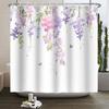 Floral Shower Curtain for Bathroom Vintage Flower Butterfly Waterproof Fabric Boho Bathtub Bathroom Curtain With Hooks 180x240