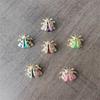Rinhoo Vintage Colorful Rhinestone Little Ladybug Insect Brooches For Women Ladybug Lapel Pins Cute Animal Beetle Badges Jewelry