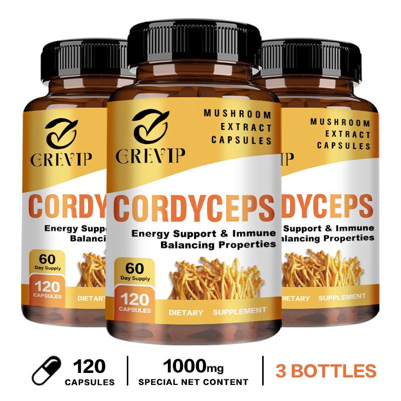 Cordyceps-Extrakt Pilzkapseln, hohe Konzentration an Cordyceps-Essenz, sanft und leicht absorbierbar, für Erwachsene geeignet.