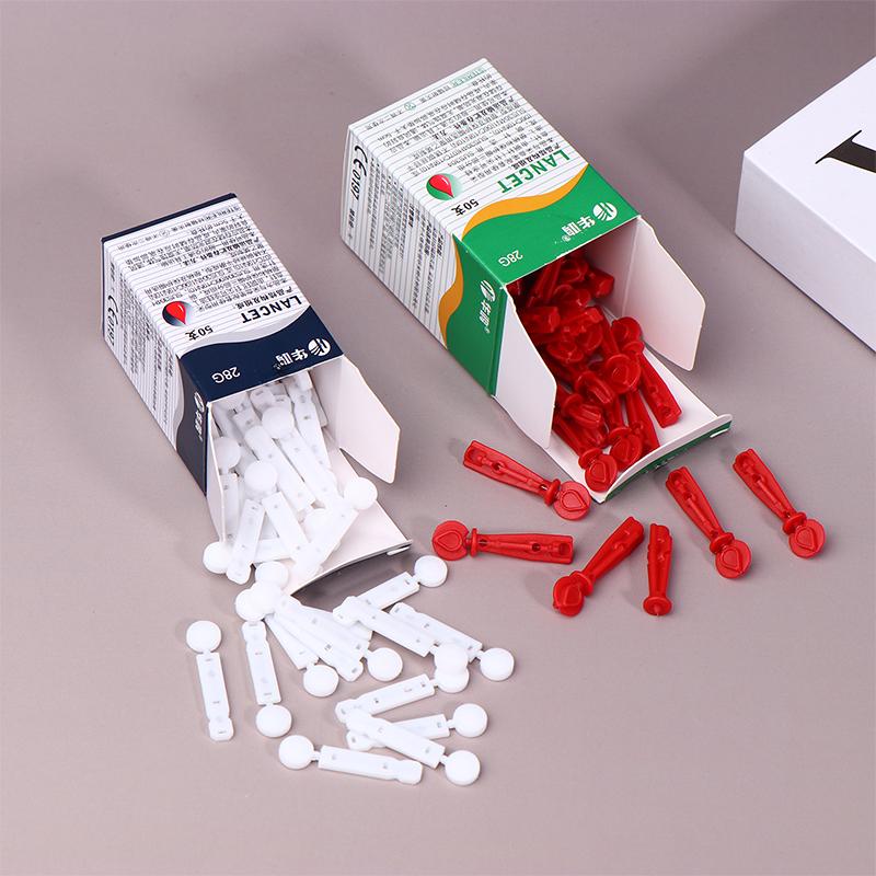 50Pcs Sterile Lancets Kit 28G Pen Glucose Meter Compatible Disposable Needles for Measuring Blood Sugar Level