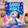 1PC Cute Dog  Dreams Under Stars Flannel Blanket Gift, Suitable for Both Men And Women, Soft Ideal for Beds And Sofa, Birthday Or Christmas Gift