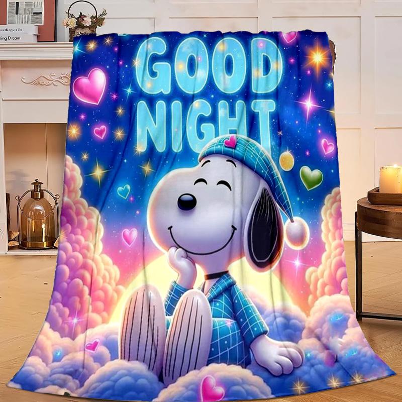 1PC Cute Dog Dreams Under Stars Flannel Blanket Gift, Suitable for Both Men And Women, Soft Ideal for Beds And Sofa, Birthday Or Christmas Gift