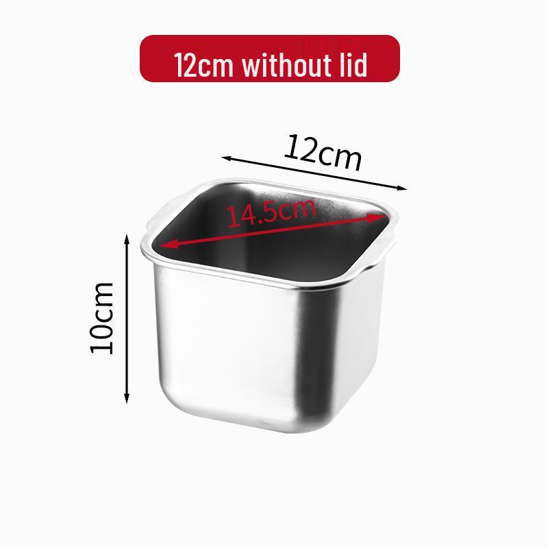 304 Stainless Steel Square Jam Bowl with Lid - Commercial Kitchen Seasoning and Sauce Container.