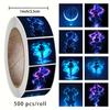 Glow-in-the-Dark Girl Sticker Roll - 500 Waterproof Creative Stickers for Skateboards, Water Bottles, Suitcases, and Diaries