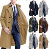 Herren Langer Trenchcoat Reverskragen für Frühling Herbst Winter Oberbekleidung Jacke