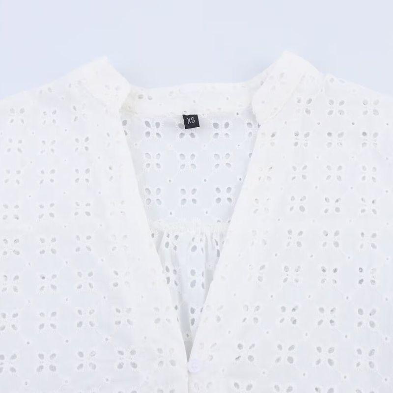 Kaslead New Women Clothes Western Style Fashion Hollow Embroidery Shirts Trousers 2587076 2587077