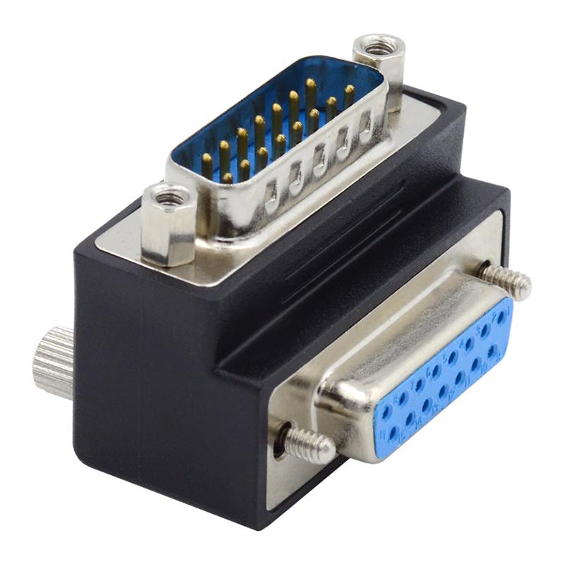 

DB-017-UP Кутовий 90 градусів DSUB D-subмініатюрний 15-контактний Штекер Гайка до Гніздо Гвинт Адаптер Роз єм DB As Shown A