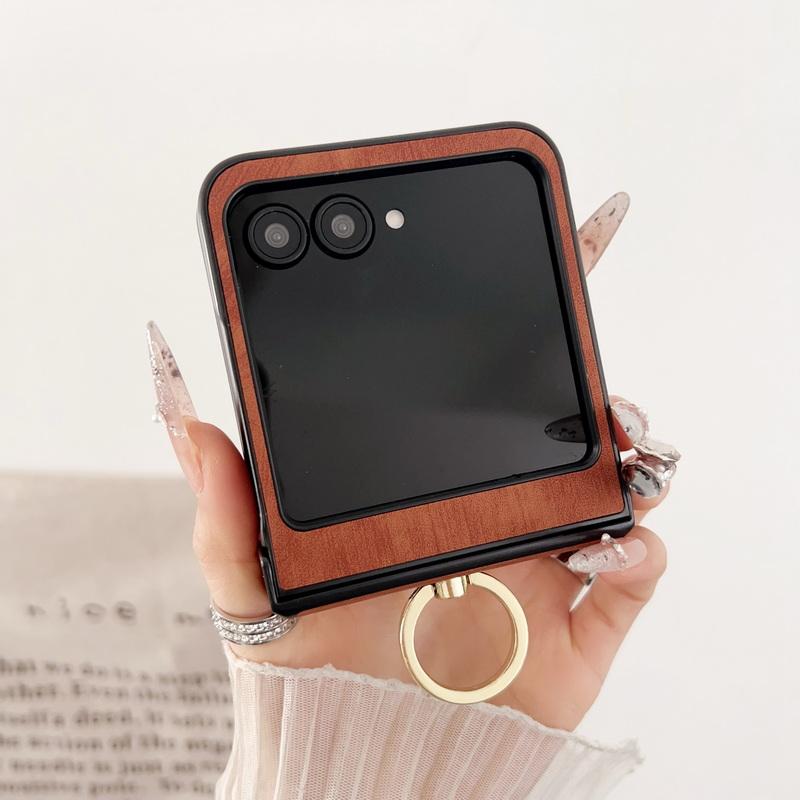 Solid Color Leather Magnetic Folding Case For Motorola Razr 60 50 Ultra 40 Ultra Wireless Charge Shockproof Slim Hard PC Ring Holder 3pcs Phone Cover