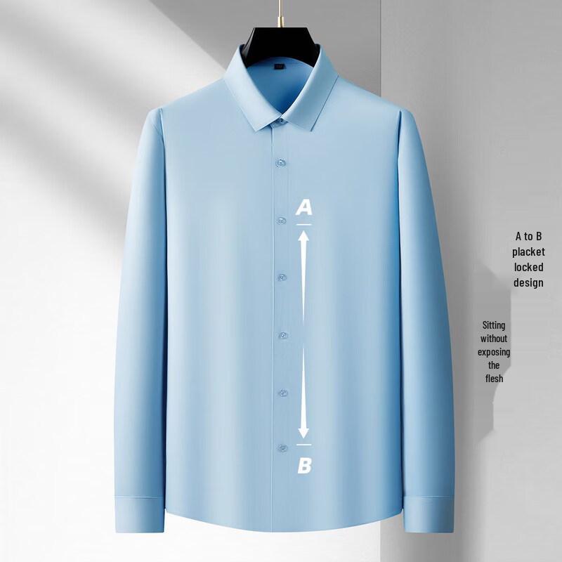 

Мужская однотонная рубашка-поло с длинным рукавом большого размера L