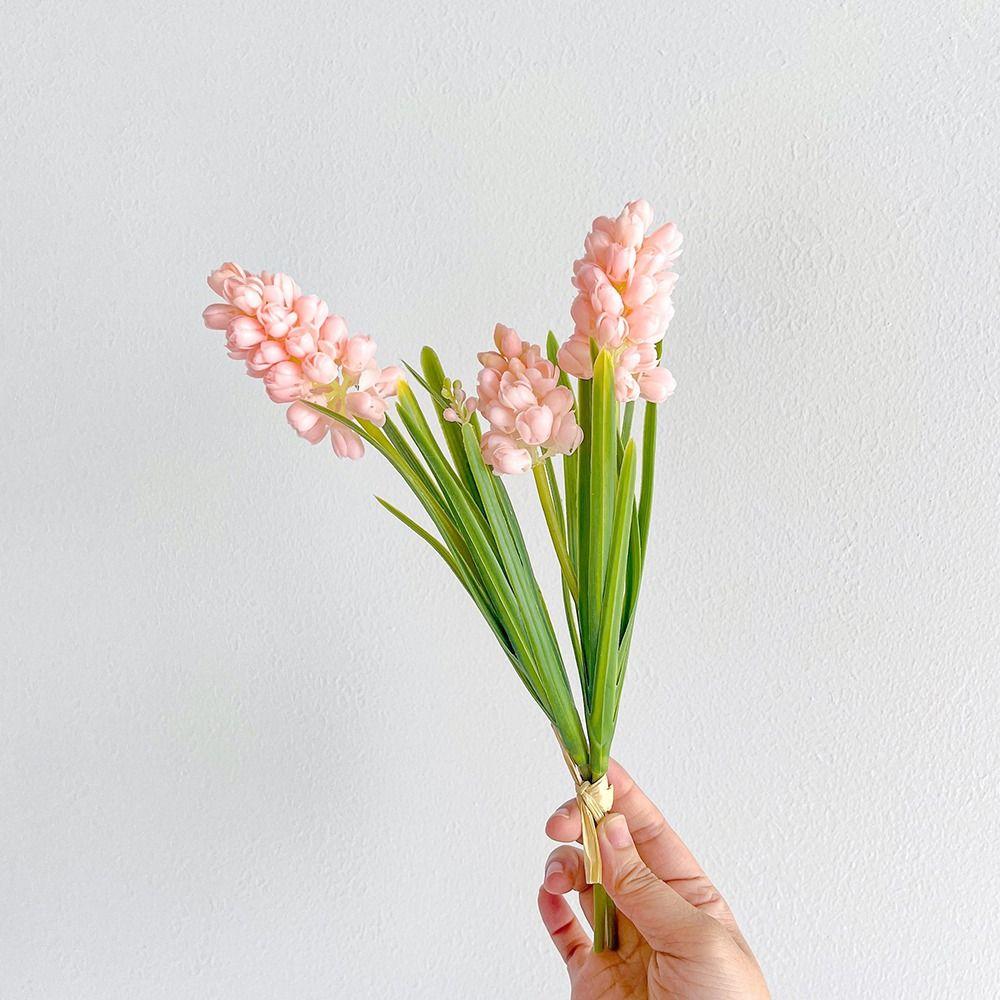 3Pcs/Bunch Green Plants Artificial Hyacinth Flower Flower Arrangement Accessory  Photography Props