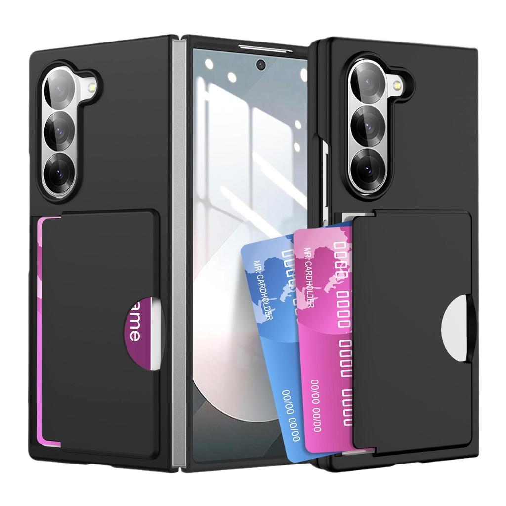 Samsung Z Fold7 Transparent Card Holder & Stand Case - Frosted Protective Design for Foldable Screen