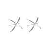 Zircon Inlaid Four Pointed Star Punk Neutral Creative Stud Earrings