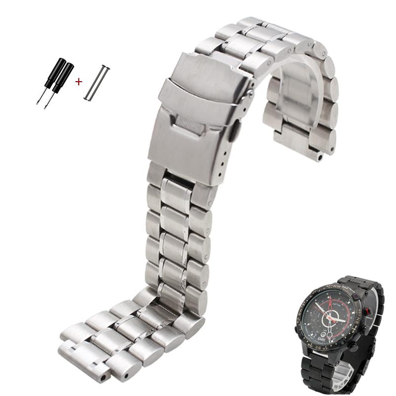 

24*16мм Концевое звено из нержавеющей стали Ремешок для часов для мужских TIMEX T2N720 T2N721 TW2R55500 Ремешок для часов Серебристый Черный Металлический браслет РЕМЕШОК 24mm-16mm