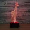 Animals Giraffe 3D Night Light Touch LED Table Desk Lamps 7 Color Changeable Desk Lamp Table Household Room Decoration Gift