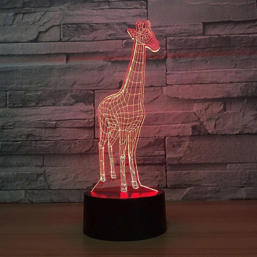 Animals Giraffe 3D Night Light Touch LED Table Desk Lamps 7 Color Changeable Desk Lamp Table Household Room Decoration Gift
