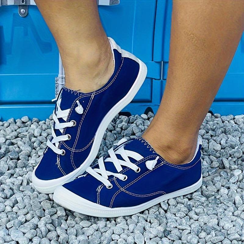 Pantofi de pânză de culoare uni pentru femei, pantofi minimalisti confortabili și plati, papuci ușori