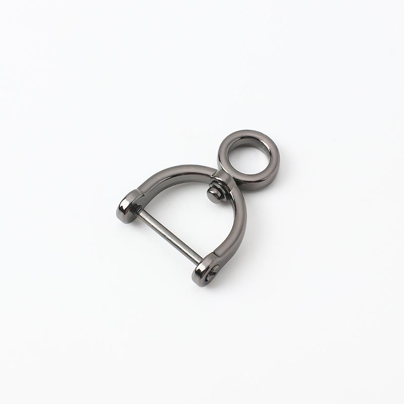 Hufeisen Schnalle D-Ring Schlüsselanhänger Anhänger, 17mm Zinklegierung