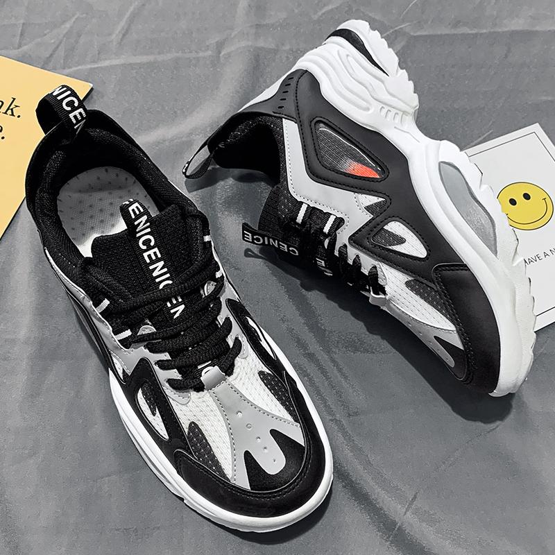 Men's Thick Soled Casual Sports Shoes Soft Soles Four Seasons Comfortable Student Outdoor Running Shoes Fashion Male's Sneakers