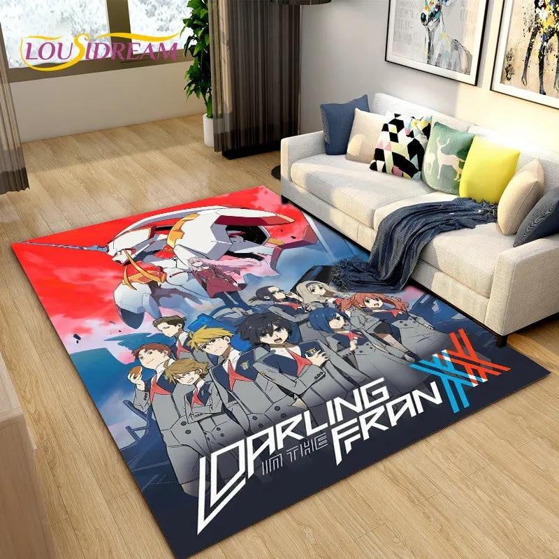 Zero Two DARLING In The FRANXX Anime Area Rug,Carpet Rug for Living Room Bedroom Sofa Doormat Decoration, Kid Non-slip Floor Mat