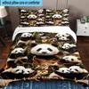 Colorful Panda Love 3pcs Bedding,Including 1pc Duvet Cover And 2pcs Pillowcases Perfect for Christmas,Ideal for Bedroom, Dormitory