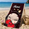 Custom Name Heartfelt Pucca Moment Beach Towel Microfiber Beach Towel, Lightweight and Quick-Dry, for Summer Travel, Swimming Pool Gift
