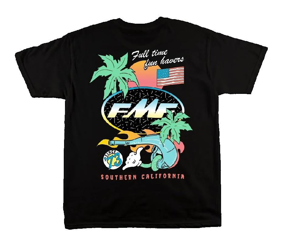 

Новая мужская футболка 2025 года Женская футболка DAY GLO Футболка FMF Racing Хлопковая футболка в стиле ретро с коротким рукавом Мужской топ Футболка для уличной одежды S чёрный
