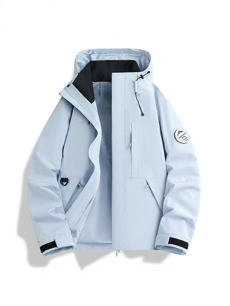 Trendy Brand Women's Blue Softshell Jacket - Windproof & Waterproof, 3-in-1 Autumn/Winter Outdoor Climbing & Mountaineering Apparel