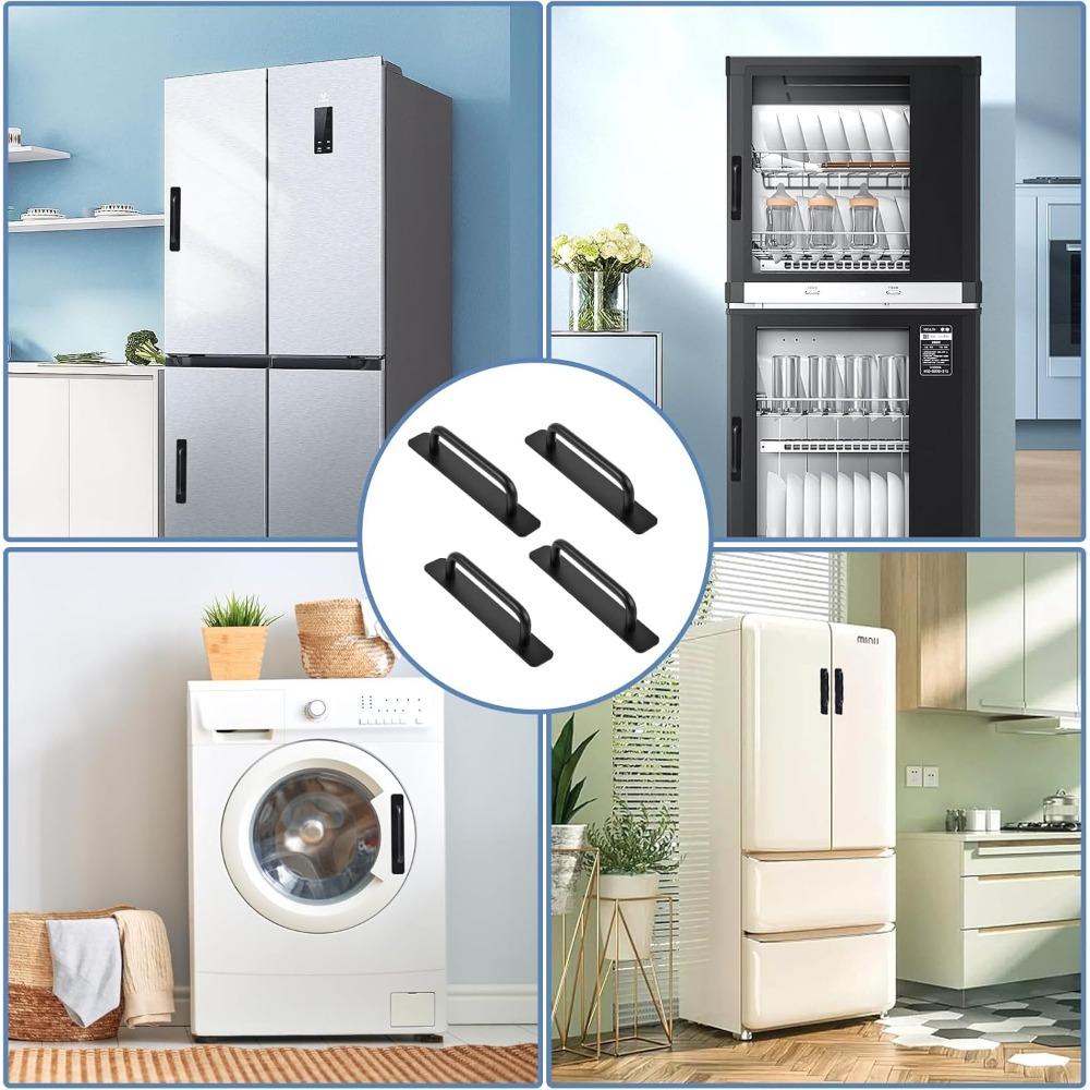 4pcs Helper For Kitchen Cabinet Handles Self Stick Drawer Pulls Stick On Handle Black Cabinet Pulls No Drilling Push Pull