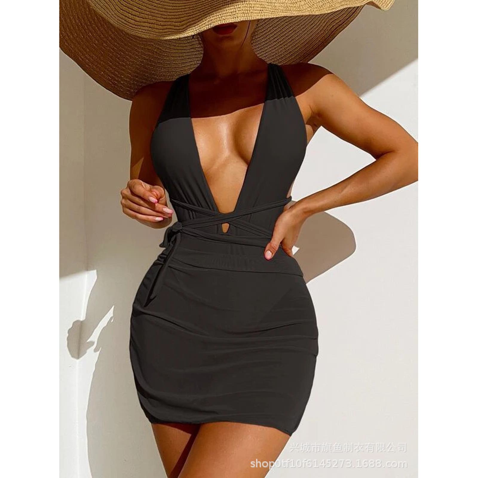 

Женское бикини, сексуальный купальный костюм с высокой талией, пляжный купальник, женский летний купальник XL