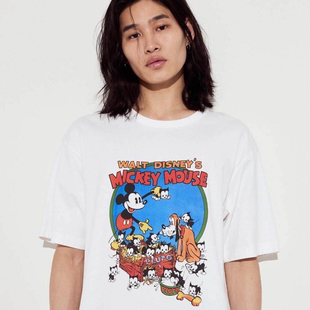 

UNIQLO JAPAN Коллекция винтажных постеров Disney UT, свободный крой с короткими рукавами