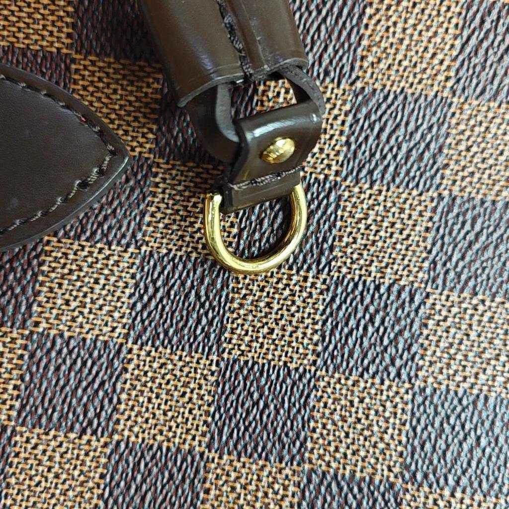 [Pre-Owned] Neverfull Mm Checkered Coated Canvas With Leather Trim Tote Bag - Very Good #W0D97T