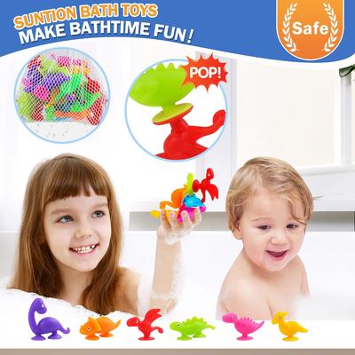 Bloques de construcción de silicona suave Juguete con forma de animal Juguete de succión para niños Liberación del estrés Juego interactivo entre padres e hijos Juguete de baño con ventosa