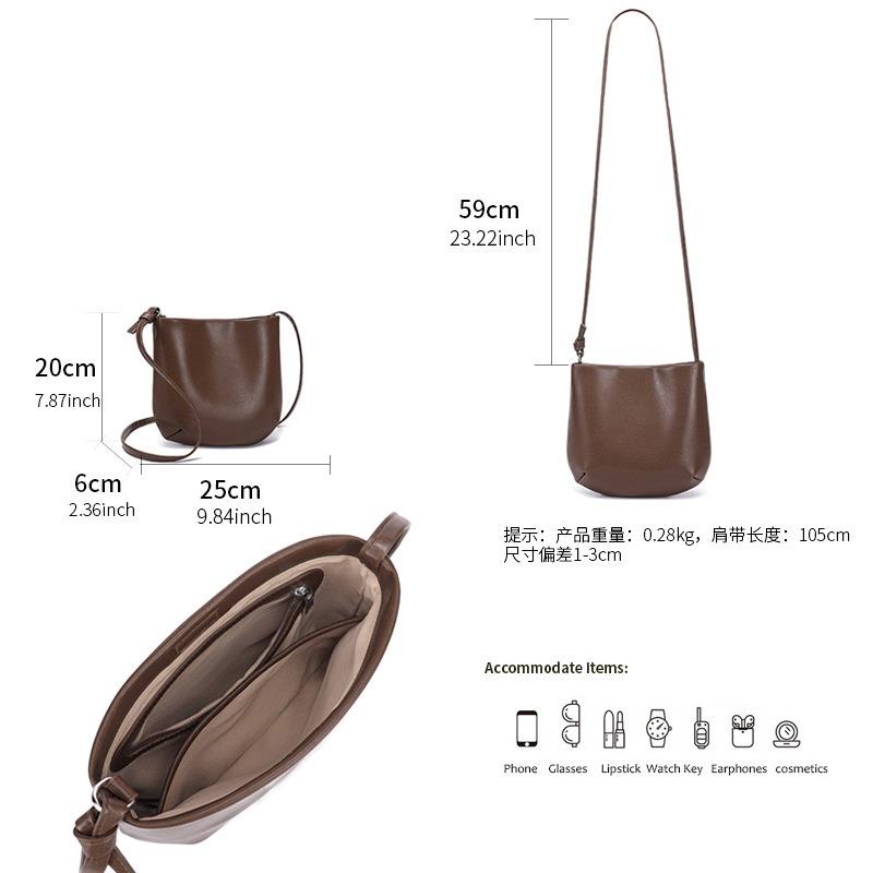 Leder-Achseltasche Schulter-Umhängetasche Handy-Tasche Frühling und Sommer neue Damen-Tasche lässige Mode vielseitig Retro