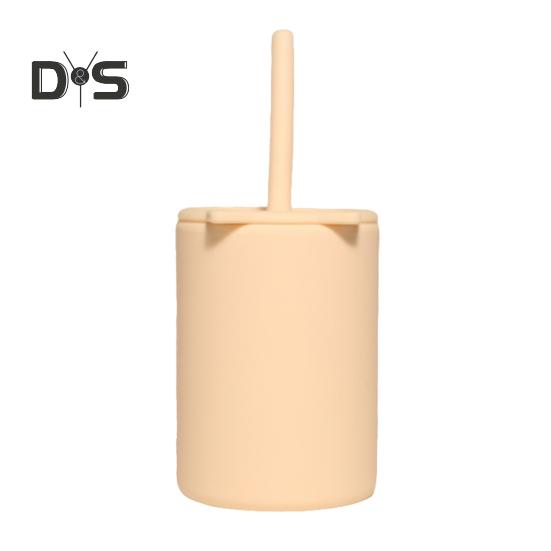 

150 мл детские кружки с крышкой и трубочками многоразовые непроливающиеся кружки для детей небьющиеся силиконовые детские кружки-непроливайки для дома, школы, кухни хаки