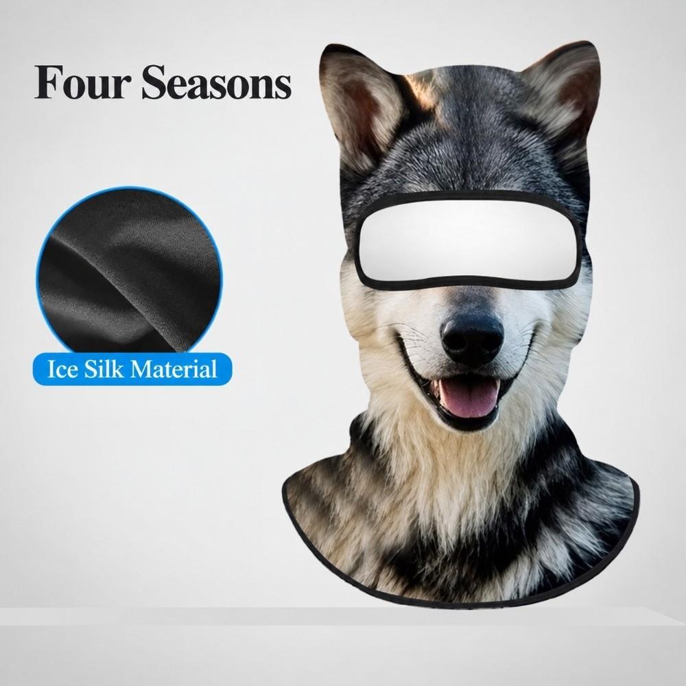 Windproof Balaclava Mask Ice Silk Eared Head Cover Novelty Full Face Mask Cycling/Party/Outdoor