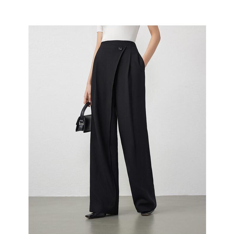 LANCY High-Waist Drape Wide-Leg Trousers