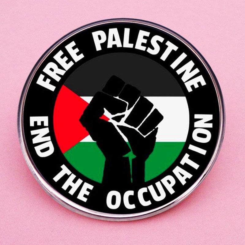 Alloy Pin Palestinian Flag Lapel Badge Commemorative Souvenir