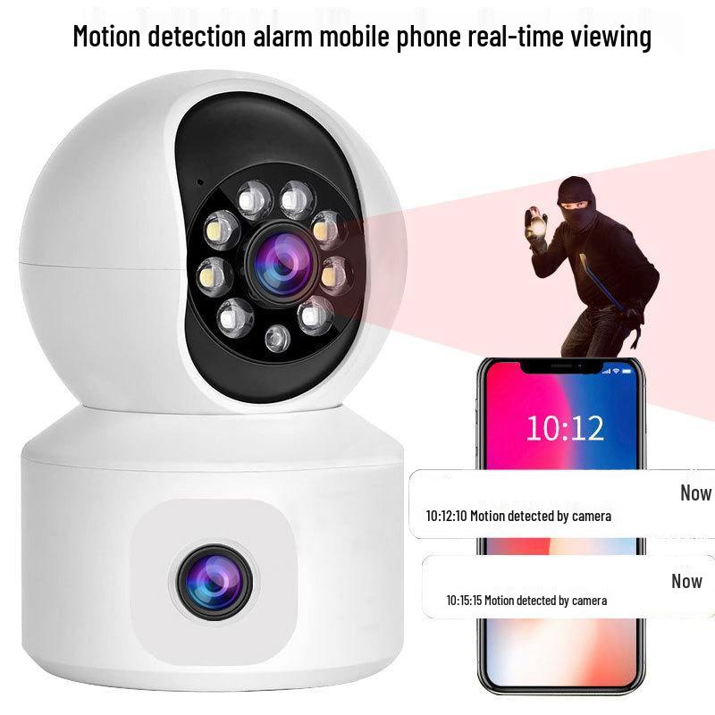 Dual-Lens Dual-Band WiFi Indoor 360° Full-Color Night Vision Surveillance Camera