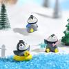 6 Stück Süße Cartoon-Pinguin-Figuren Spielset Mini-Cartoon-Pinguin-Kuchenaufsatz Winter-Pinguin-Figuren Kuchen Dekoration