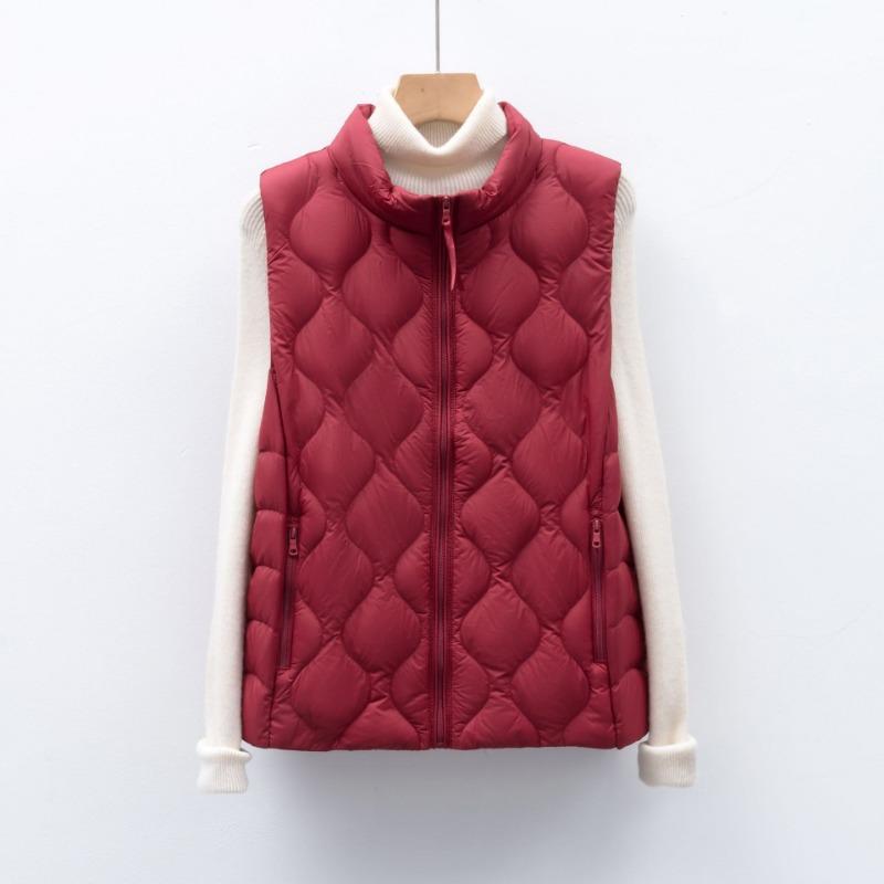 

90 флис новый национальный стандарт женская одежда осень и зима легкий пуховик волнистый жилет стойка воротник жилет куртка 3XL