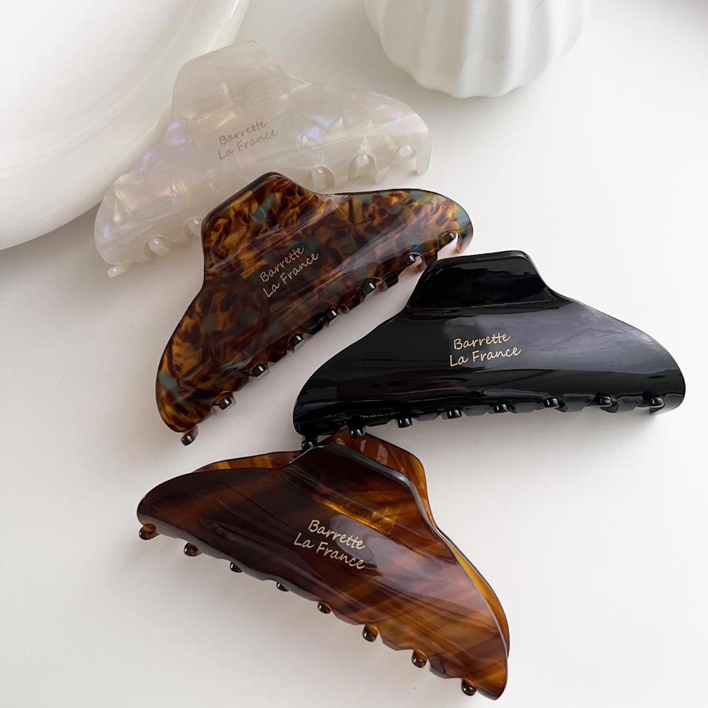 Korean Elegant Gold Acetate Hair Claw Clip for Women - High-Class Updo Accessory