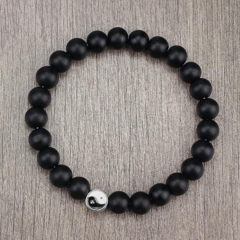 Chinese Style Turquoise Tai Chi Beaded Elastic Bracelet for Women – Unique and Simple Design