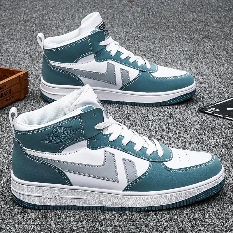 

Мужская обувь 2025 Весна Повседневная спортивная обувь Модная универсальная Баскетбольная обувь Высокие кеды 38