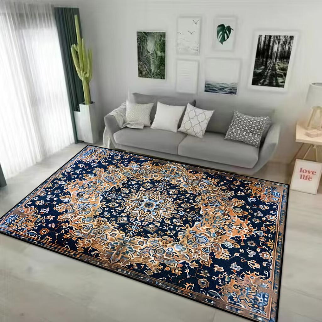 Retro Persian Style Carpet for Living Room Home Decoration Luxury Lounge Rug Soft Bedroom Carpet Non-slip Bedside Mats Washable