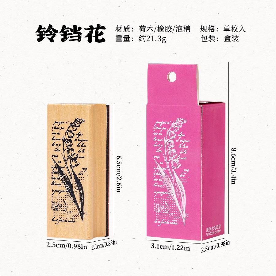 

Kawai Stationery Exquisite Wooden Flower Girl Seal for Gift Creative Fresh Plant Handbook DIY Diary Decorative Office Supplies